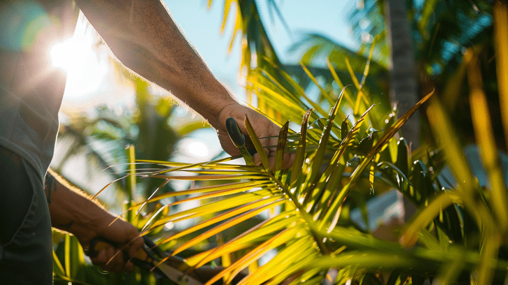 palm tree pruning